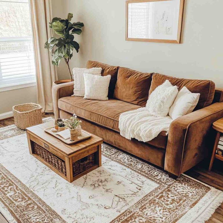 Living Room Rug Ideas With Brown Couch