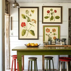 kitchen wall decor art prints - botanical prints -... 21 Budget-Friendly Kitchen Wall Decor Ideas You’ll Love