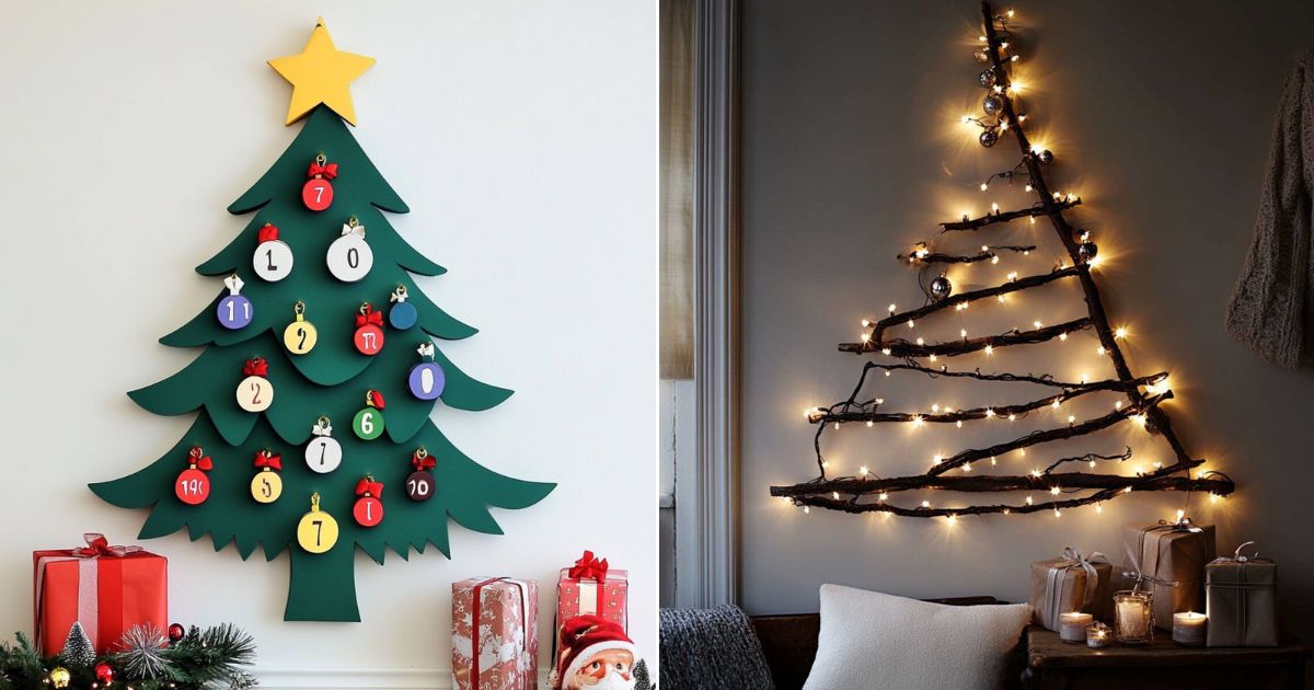23 Space-Saving Wall Christmas Tree Ideas for a Festive Home