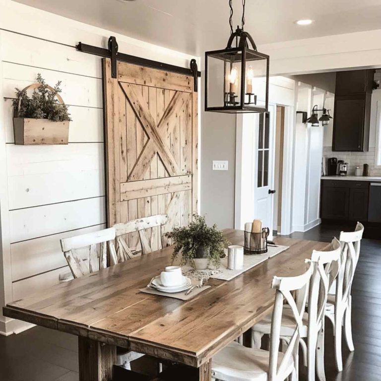 23 Simple and Stylish Farmhouse Dining Room Decor Ideas