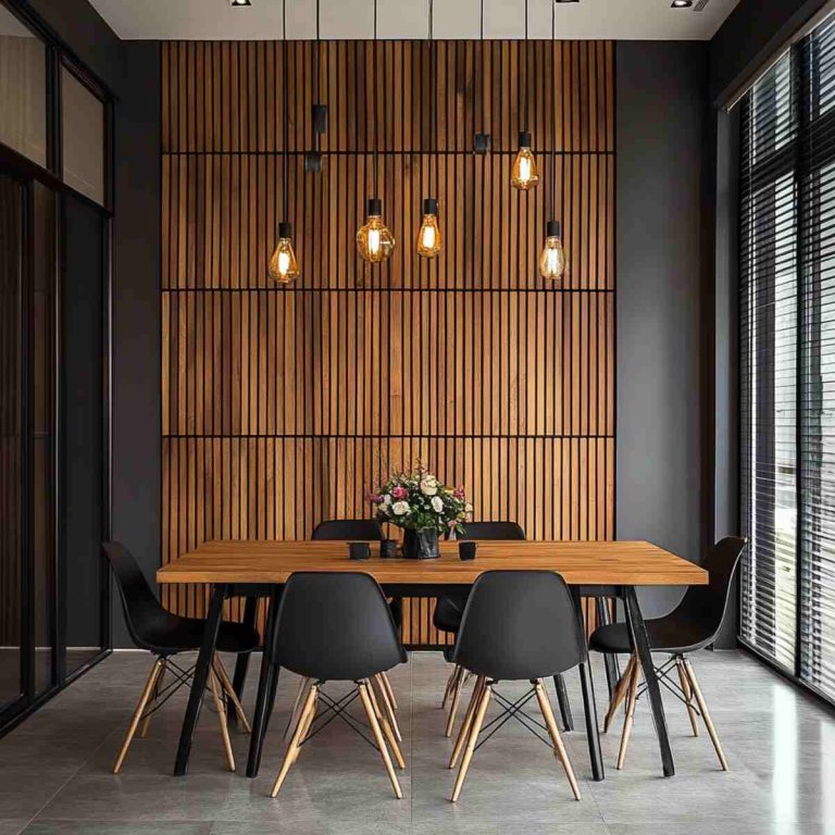 View of 20 Dining Room Accent Wall Ideas That Make a Big Impact