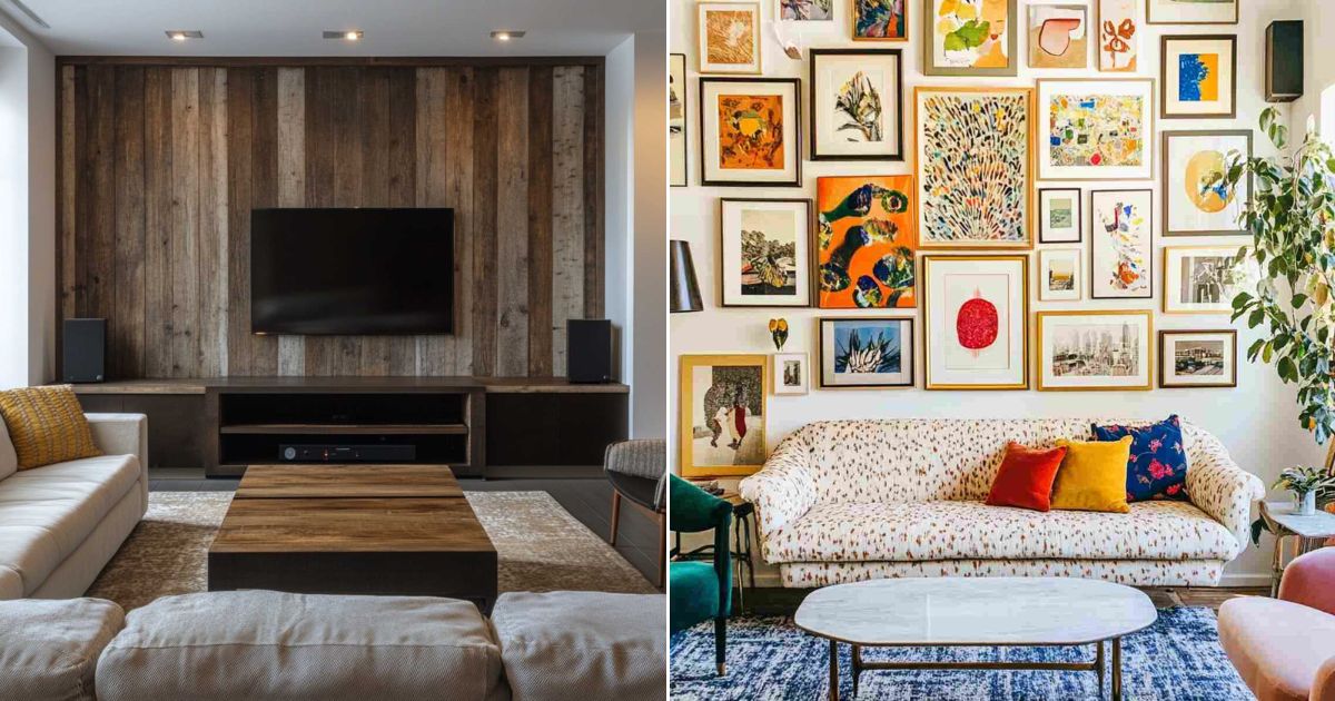 23 Modern & Rustic Living Room Accent Wall Ideas for Every Style