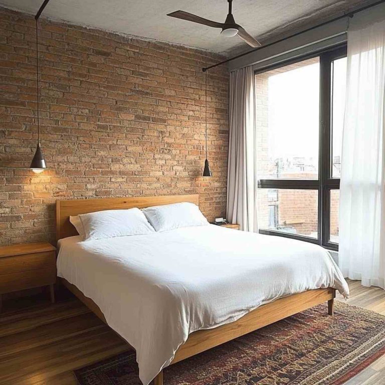 Textured Apartment Exposed Brick Wall Treatment In Exotic Style photo