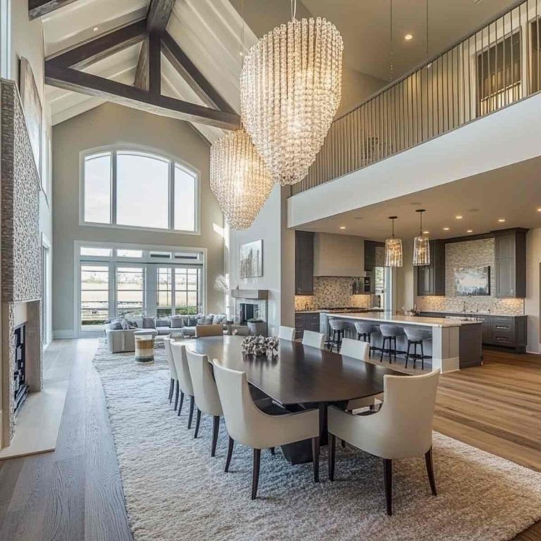 21 Brilliant Open Concept Dining Room Ideas - Open Concept Penthouse Dining Space With Chic Decor