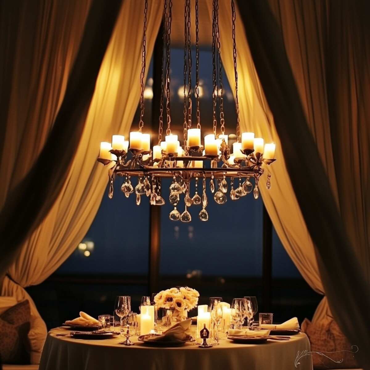 Hanging candle chandeliers for a dreamy ambiance