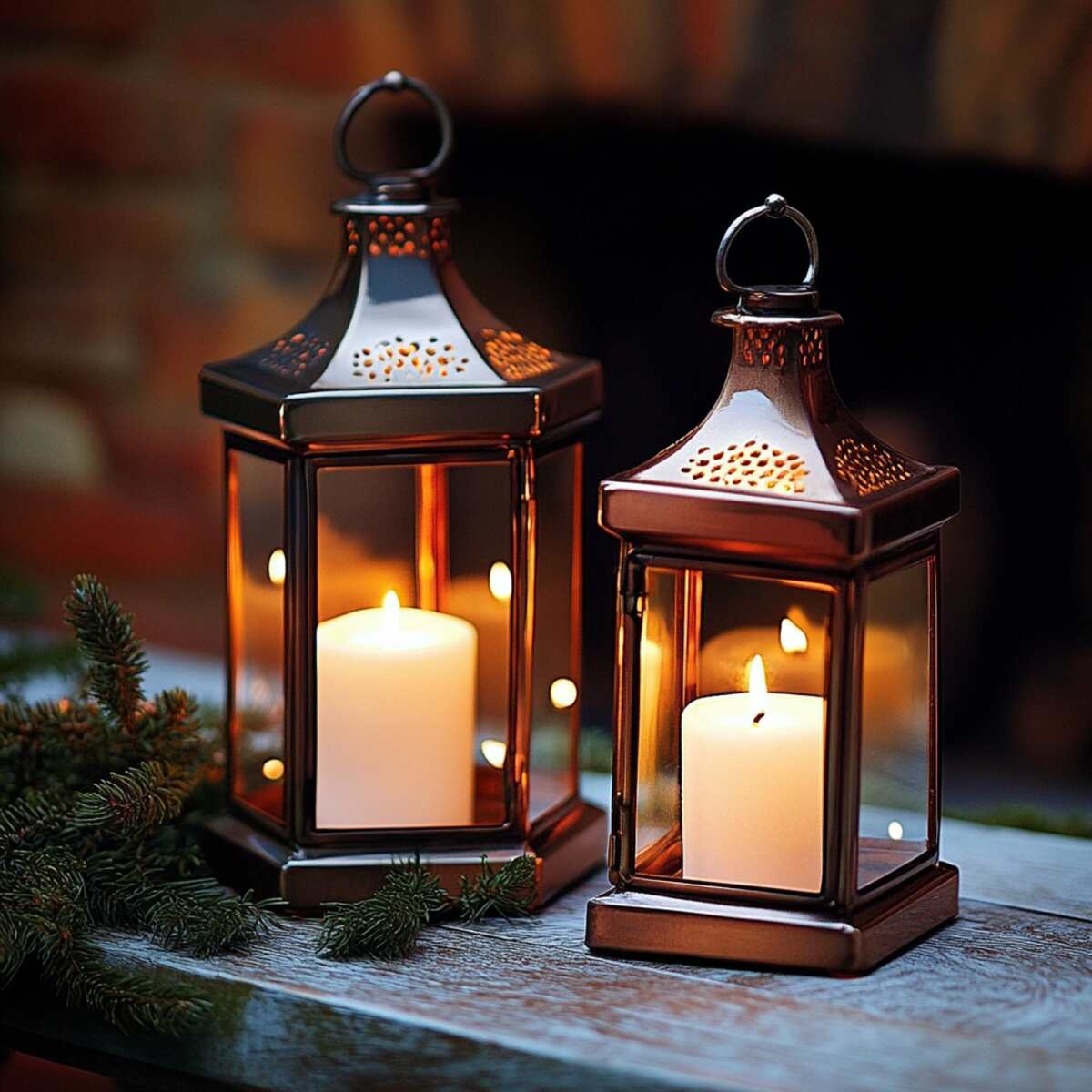 Lantern-style candle holders for a vintage touch