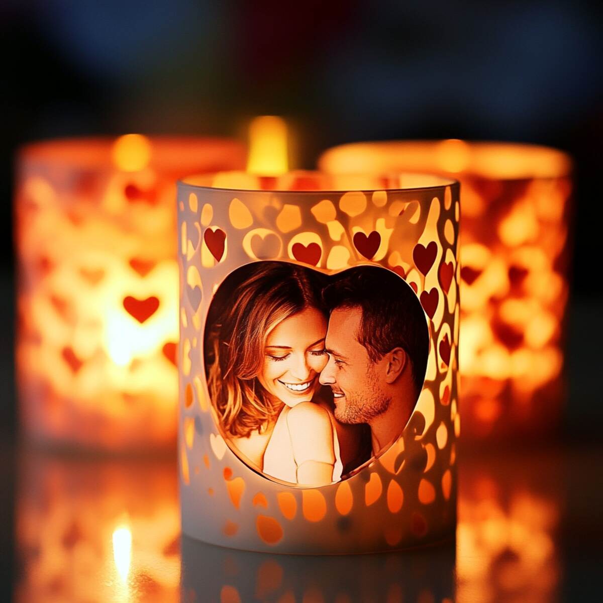 Personalized photo candle holders