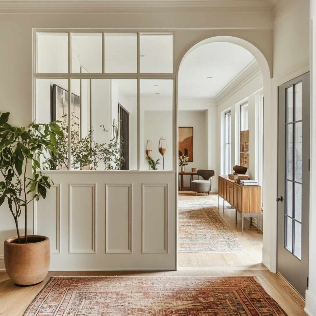 Arched top half-wall