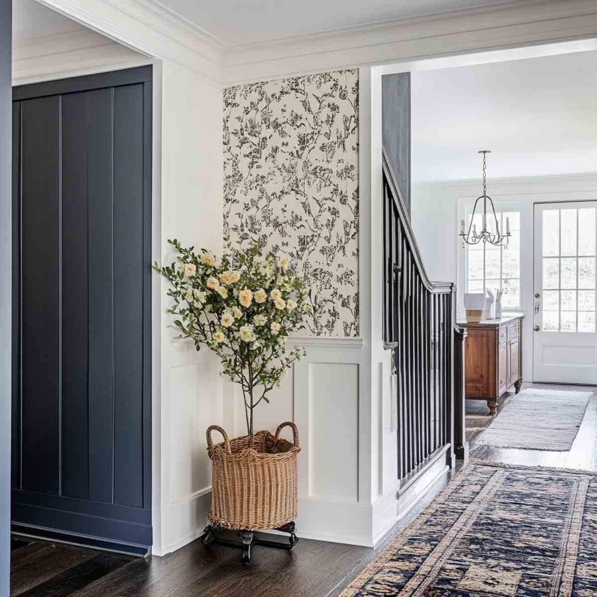 Fabric-covered half-wall