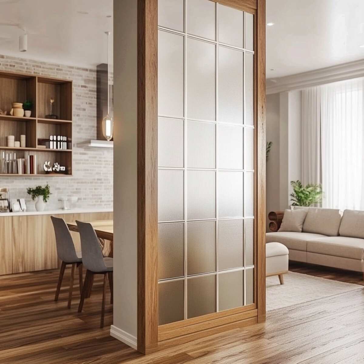 Glass panel half-wall