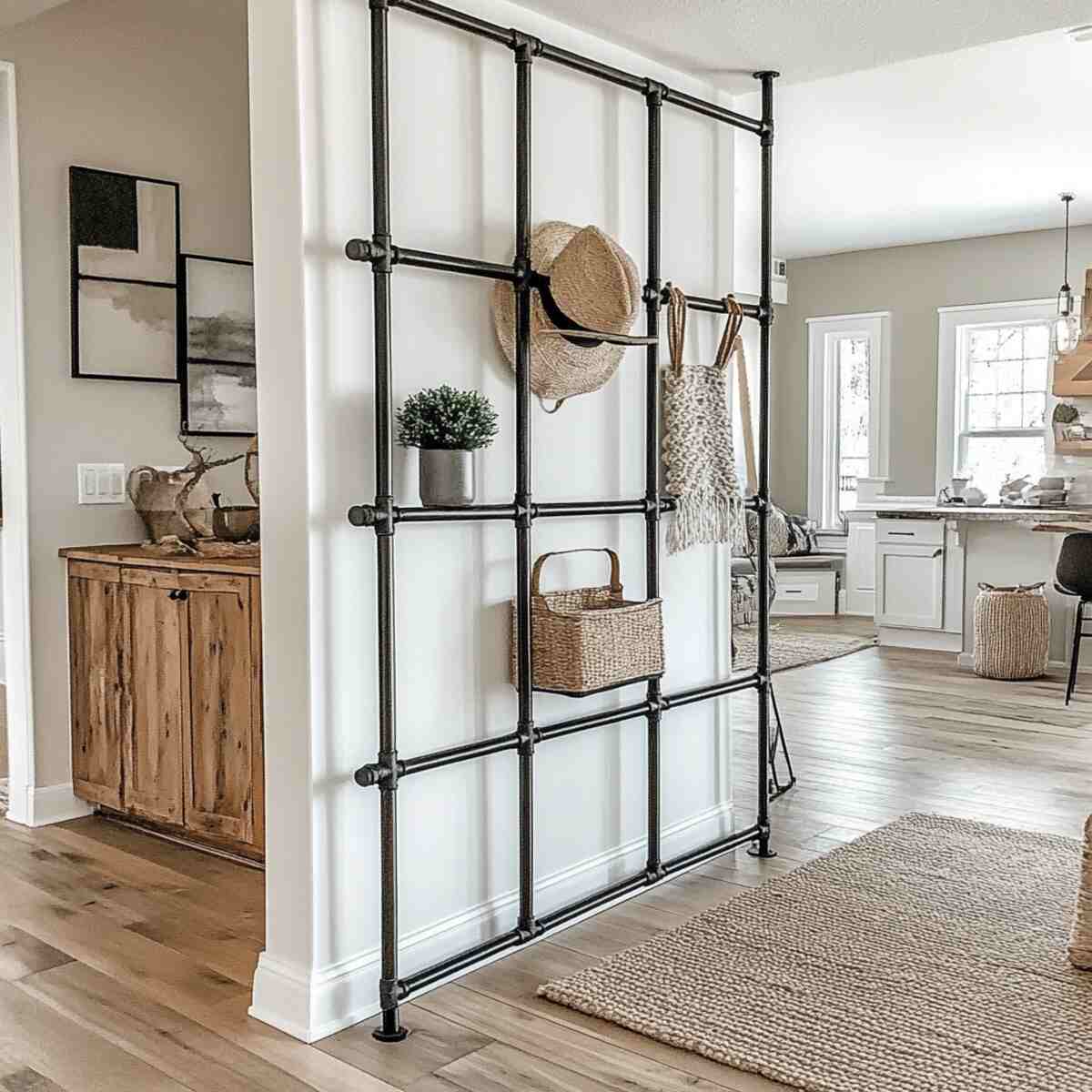 Industrial pipe frame half-wall