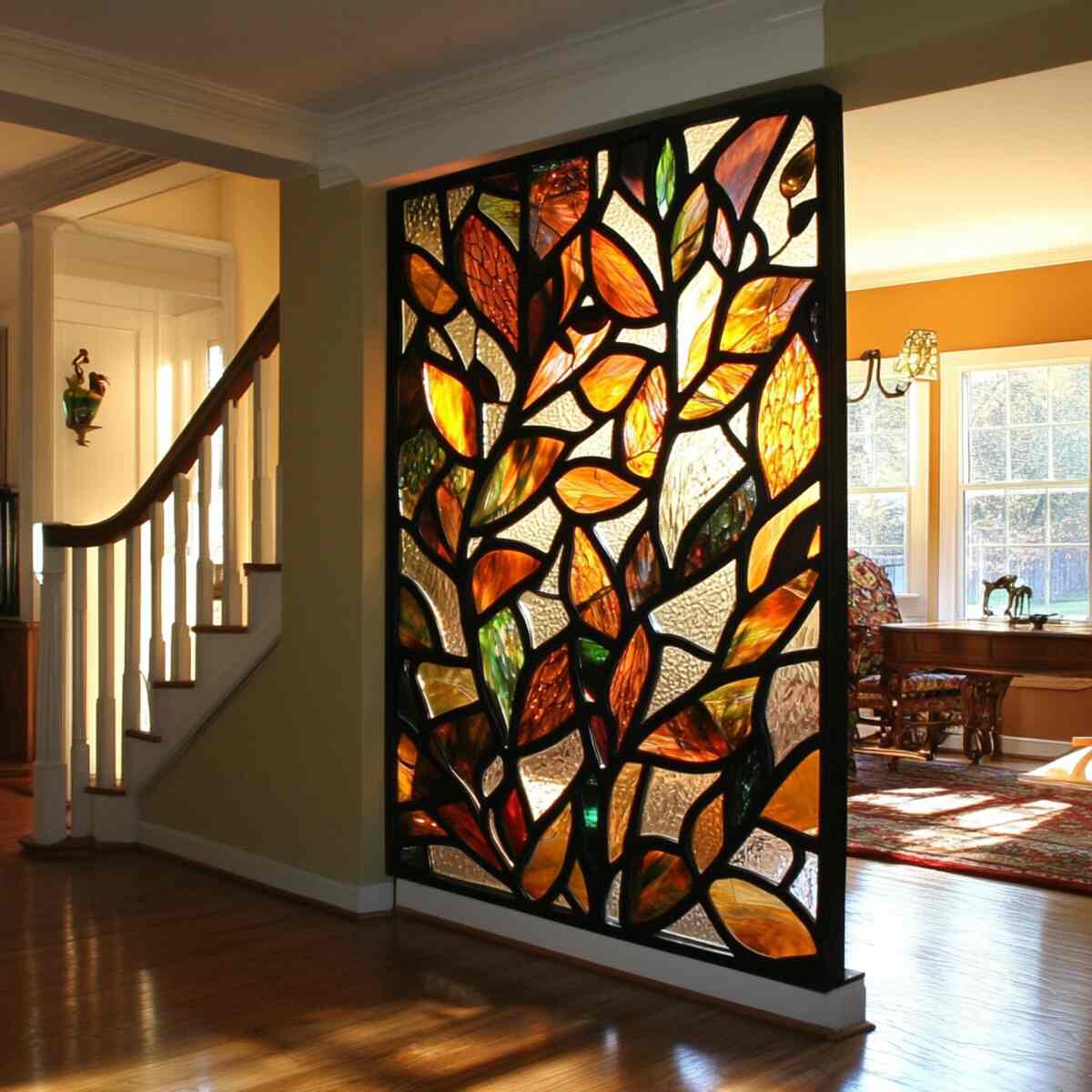 Stained glass half-wall