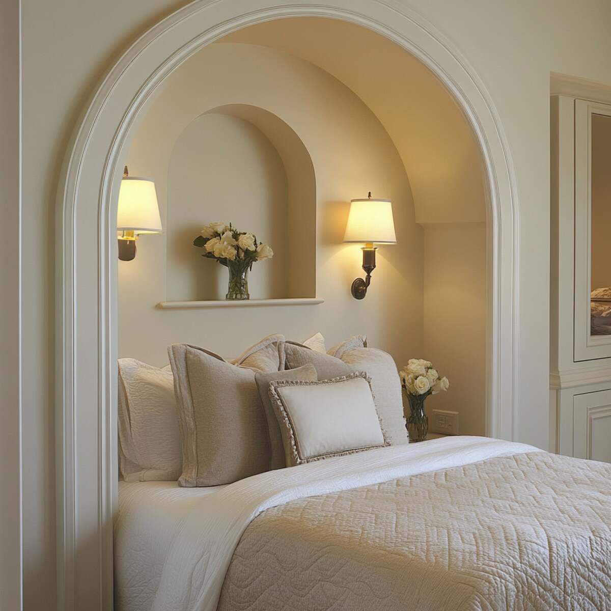 1. Arched wall niche - Bedrooms Wall Niche Ideas