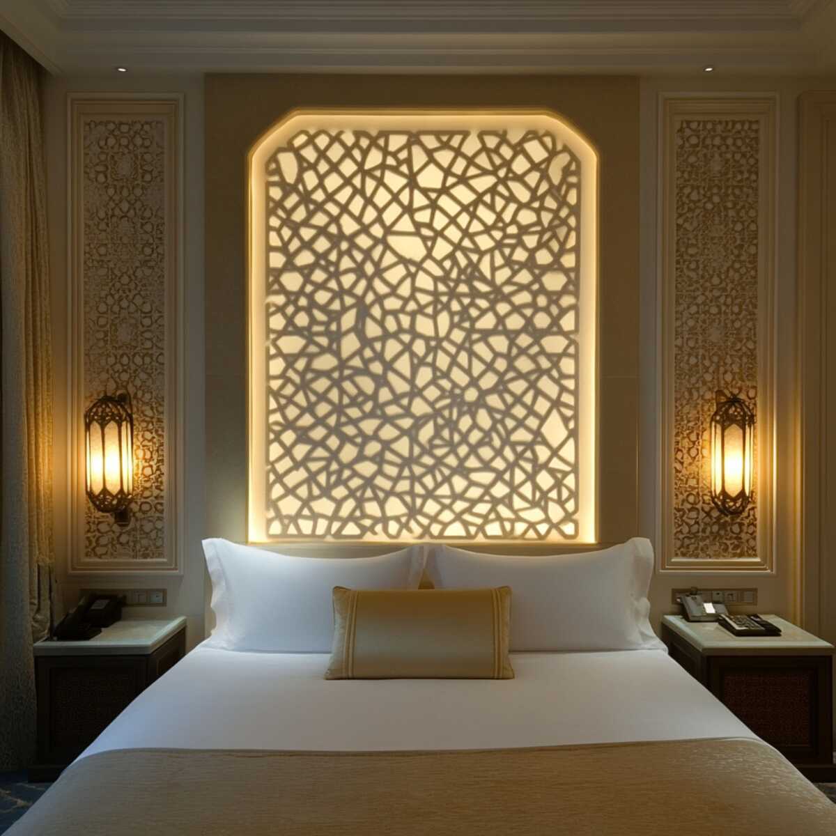 11. Geometric-patterned niche - Bedrooms Wall Niche Ideas