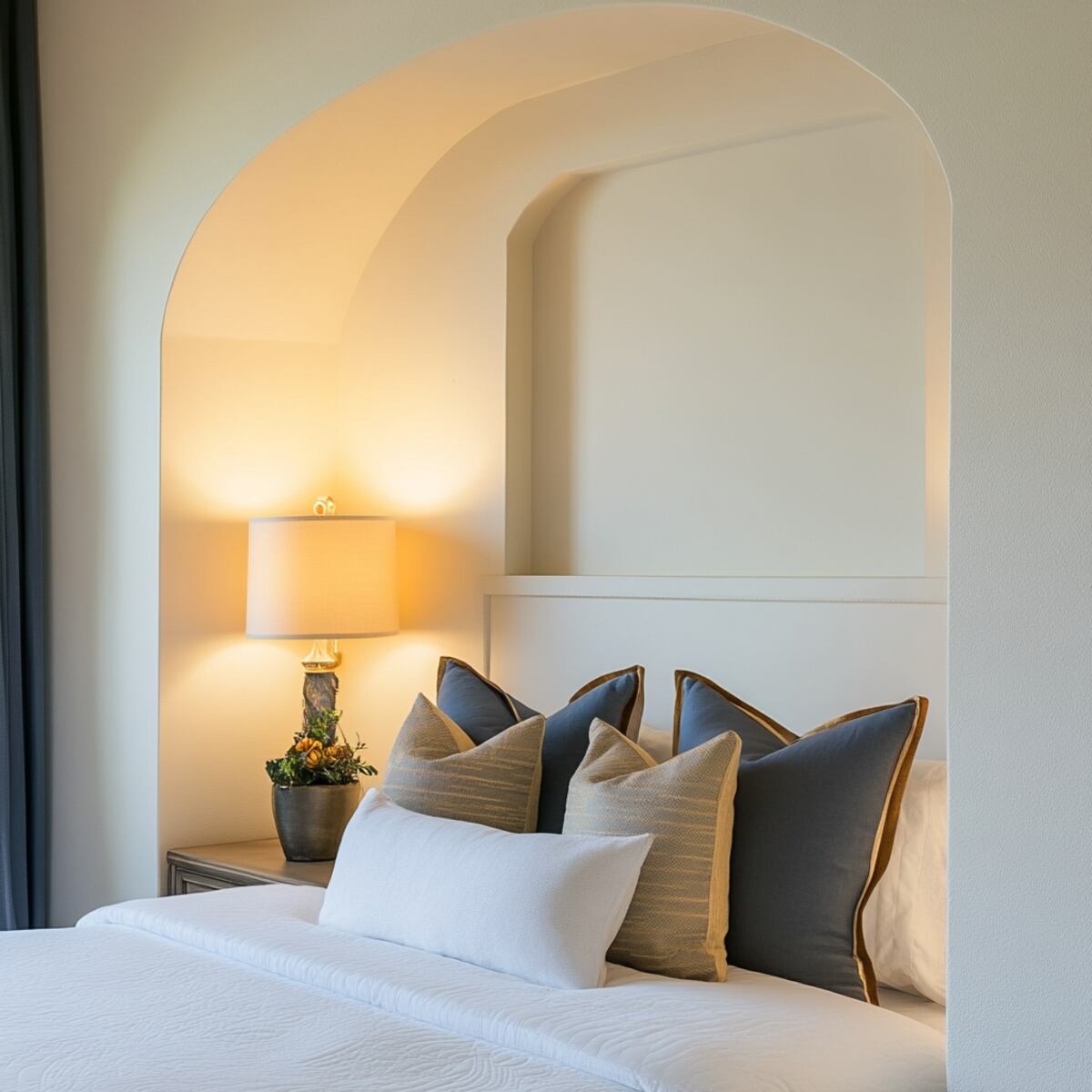 22. Color-accented niche - Bedrooms Wall Niche Ideas