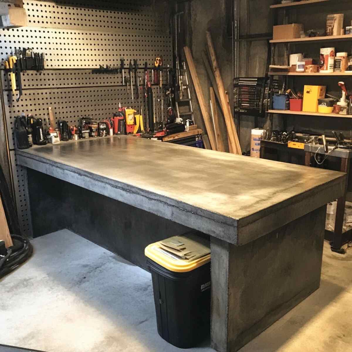 Heavy-Duty Concrete Workbench