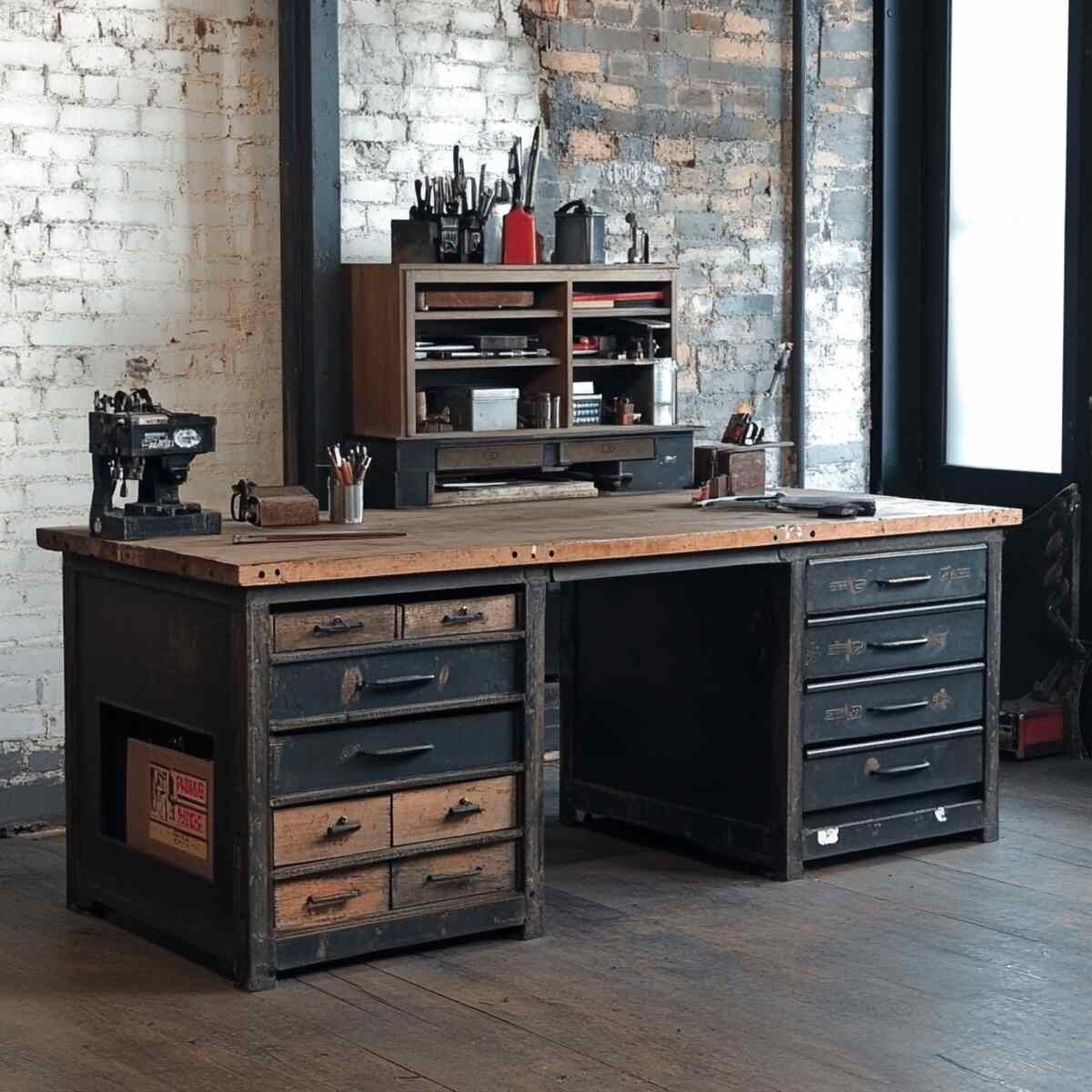 Industrial Style Metal Workbench