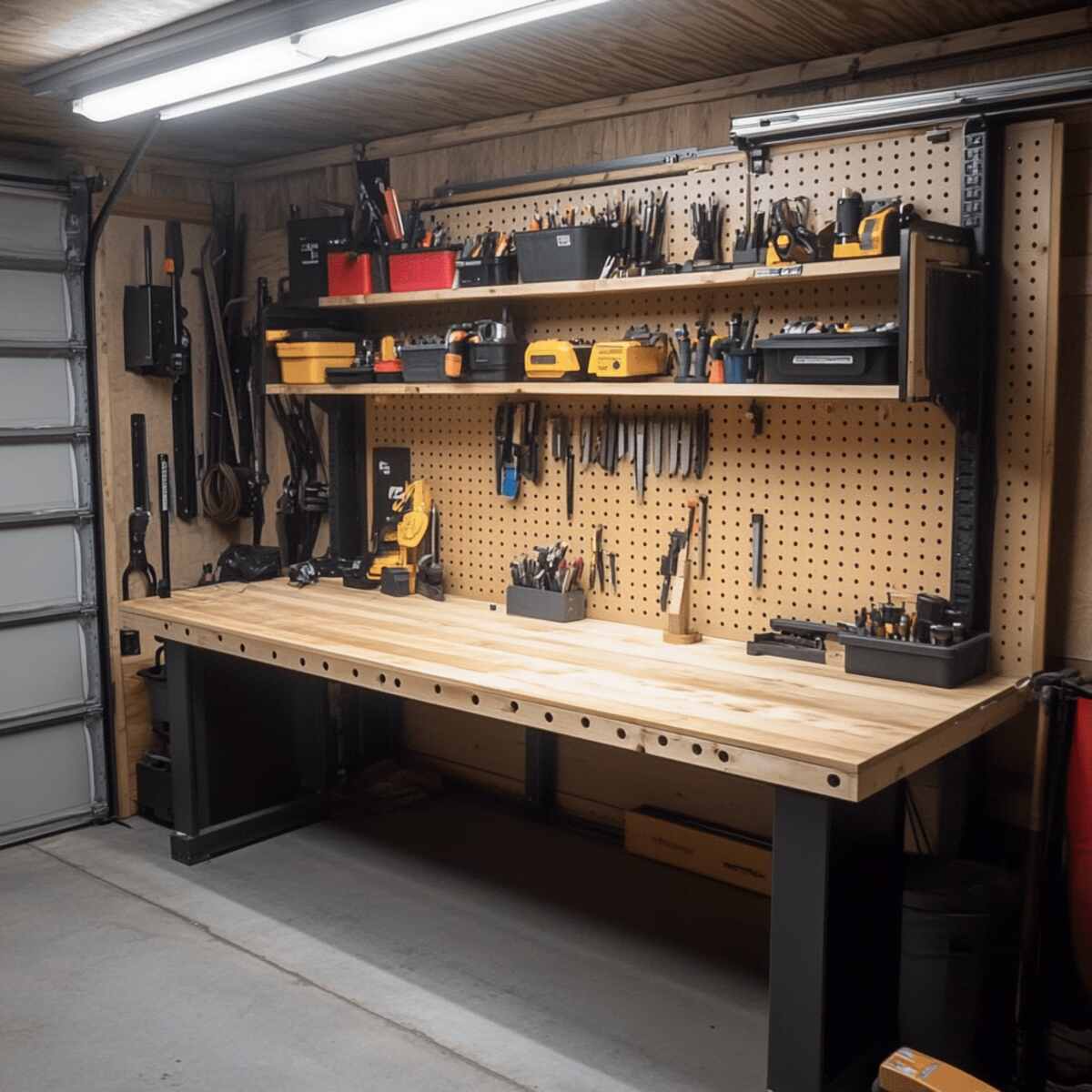 Workbench with Overhead Storage