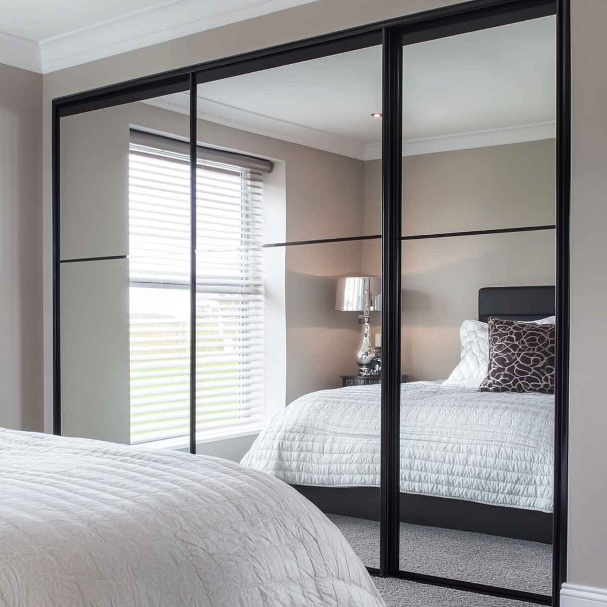 12. Sliding mirrored wardrobe doors - Mirror Placement Ideas in Bedrooms-resized