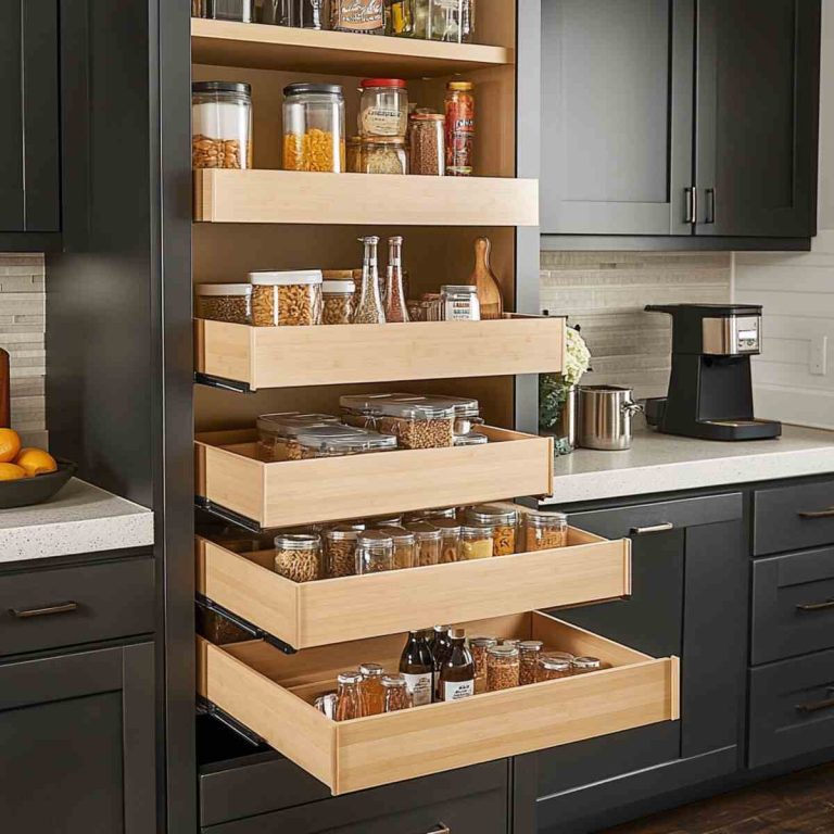 21 Brilliant Pull-Out Pantry Cabinet Ideas That Save Space Like Magic