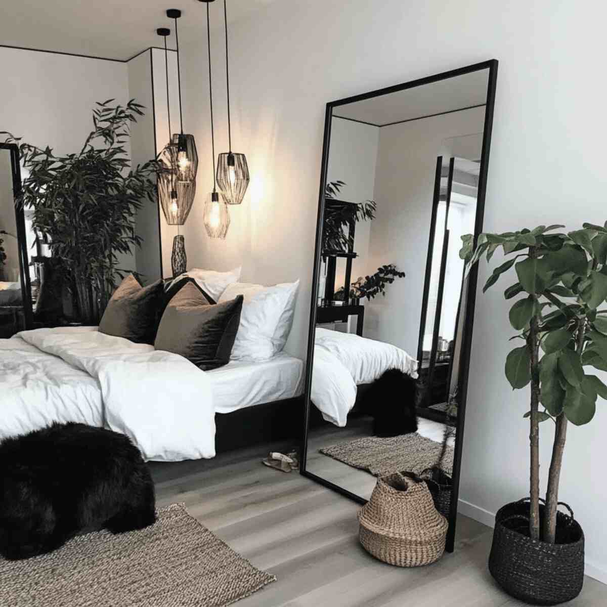 13. Corner mirror setup - Mirror Placement Ideas in Bedrooms-resized