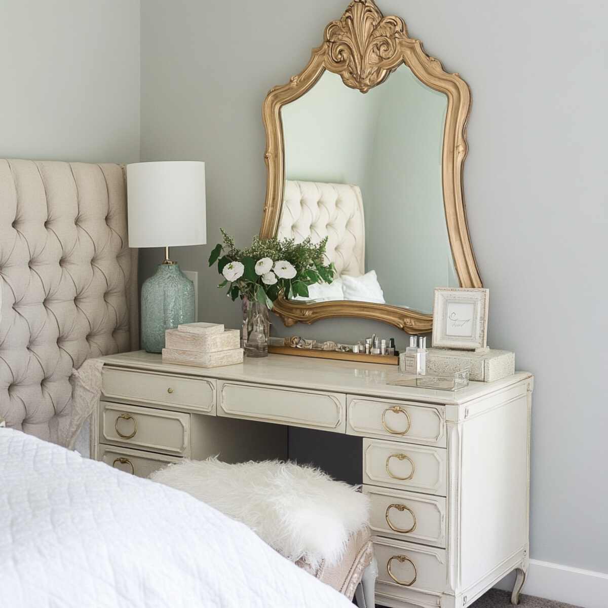 14. Above a vanity table - Mirror Placement Ideas in Bedrooms-resized