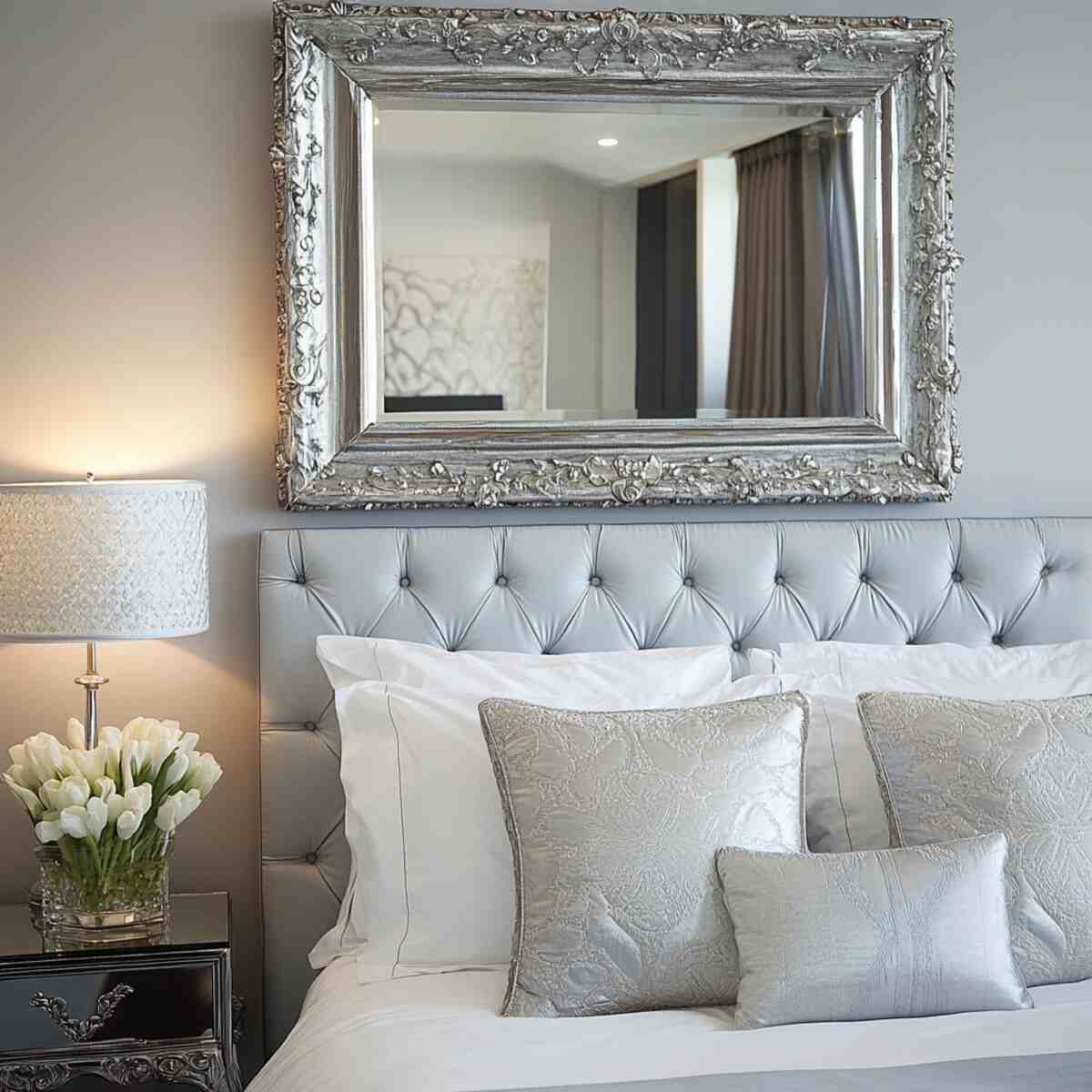 15. Framed mirror as wall art - Mirror Placement Ideas in Bedrooms-resized
