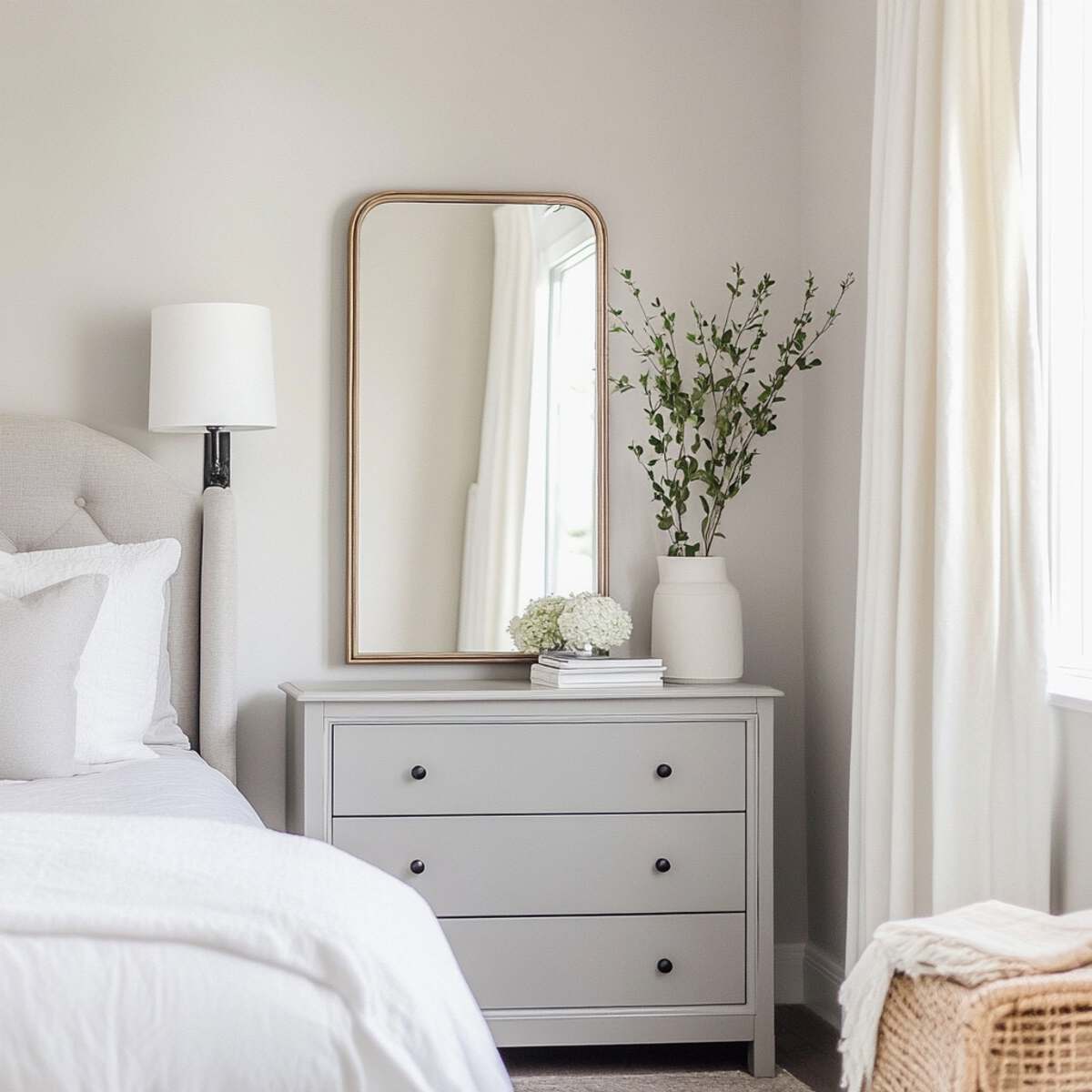 9. Above the dresser - Mirror Placement Ideas in Bedrooms-resized