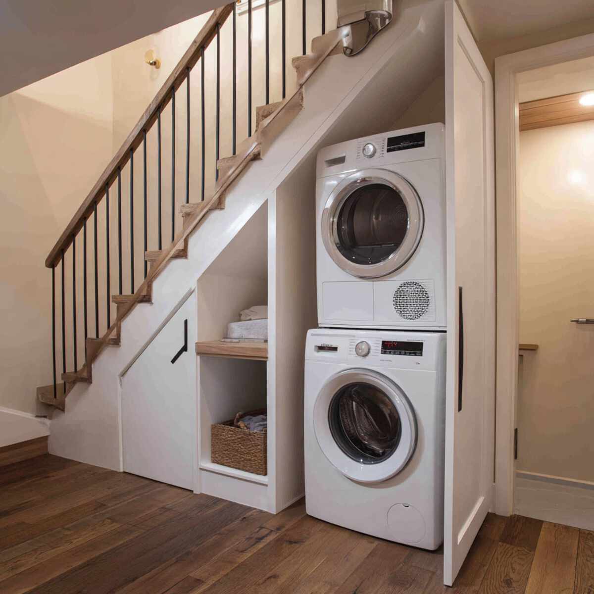Compact Stacked Washer and Dryer Setup