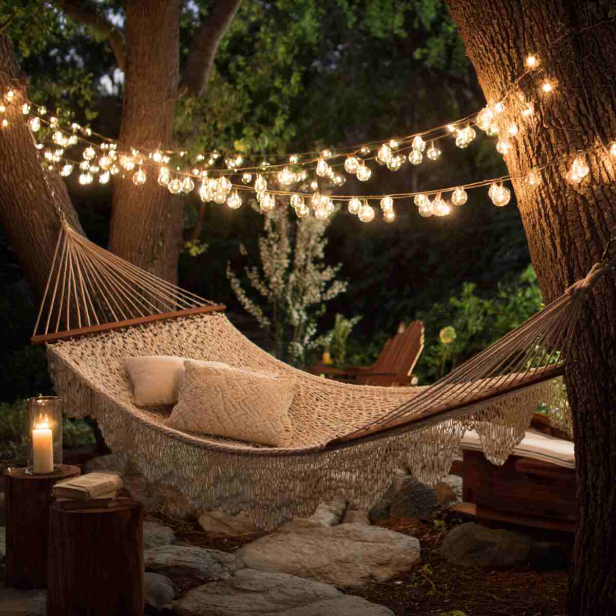 Hammock with String Lights