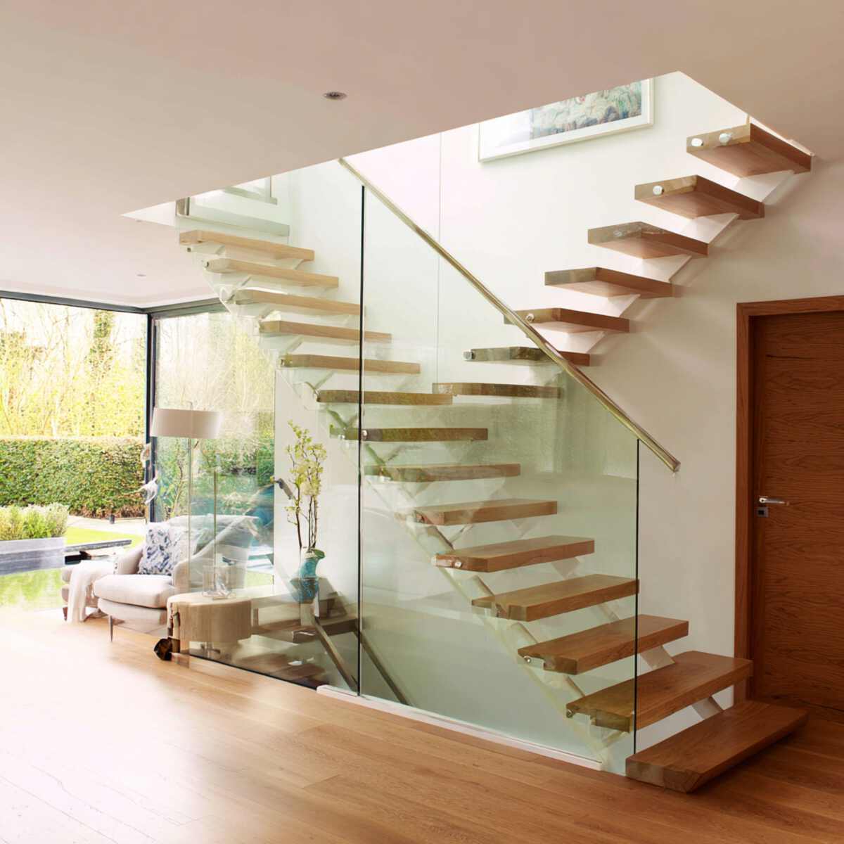 Floating Stairs with Glass Balustrade