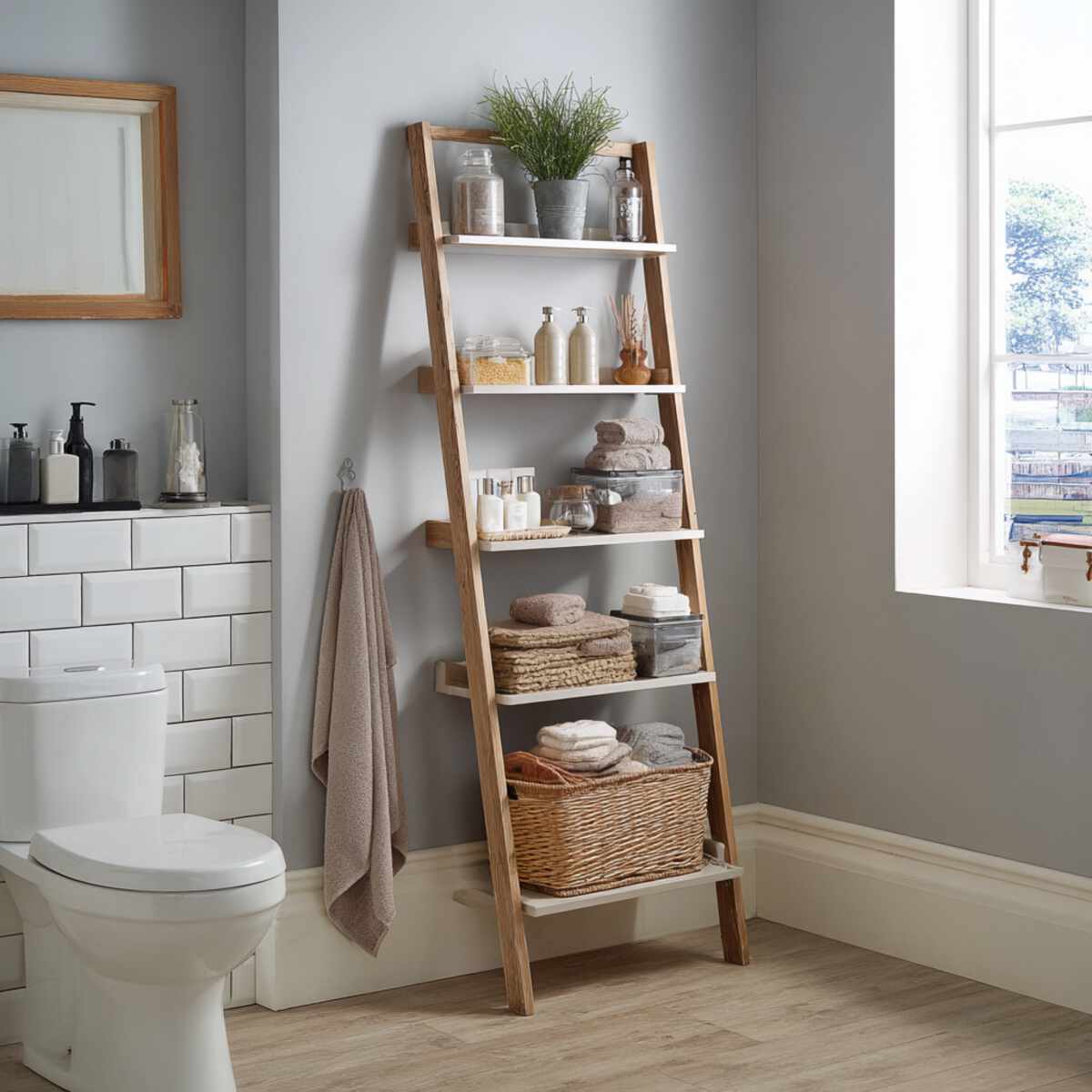 Freestanding Ladder Shelf