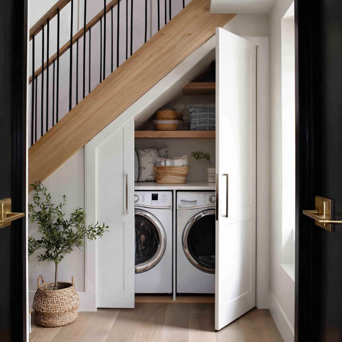 Hidden Pocket Door Laundry Nook