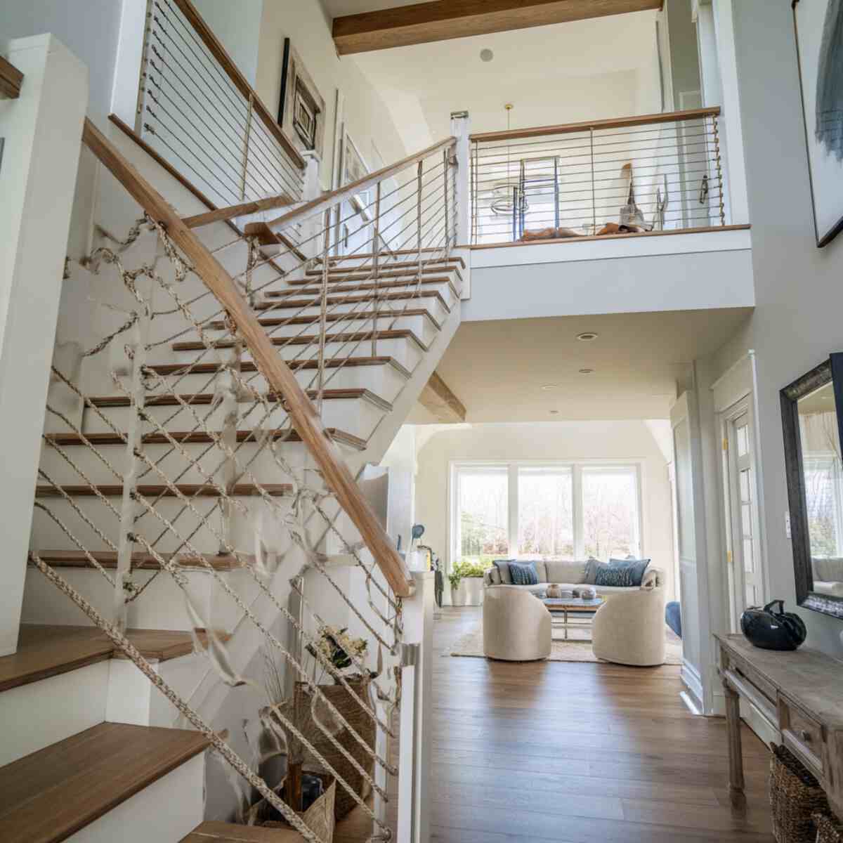 Open Risers with Rope Railing
