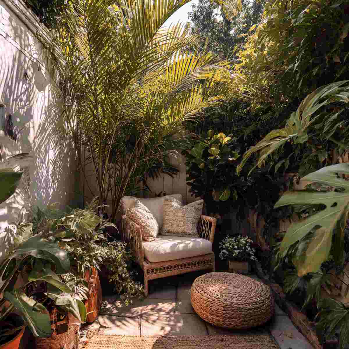 Shaded Corner with Tall Plants