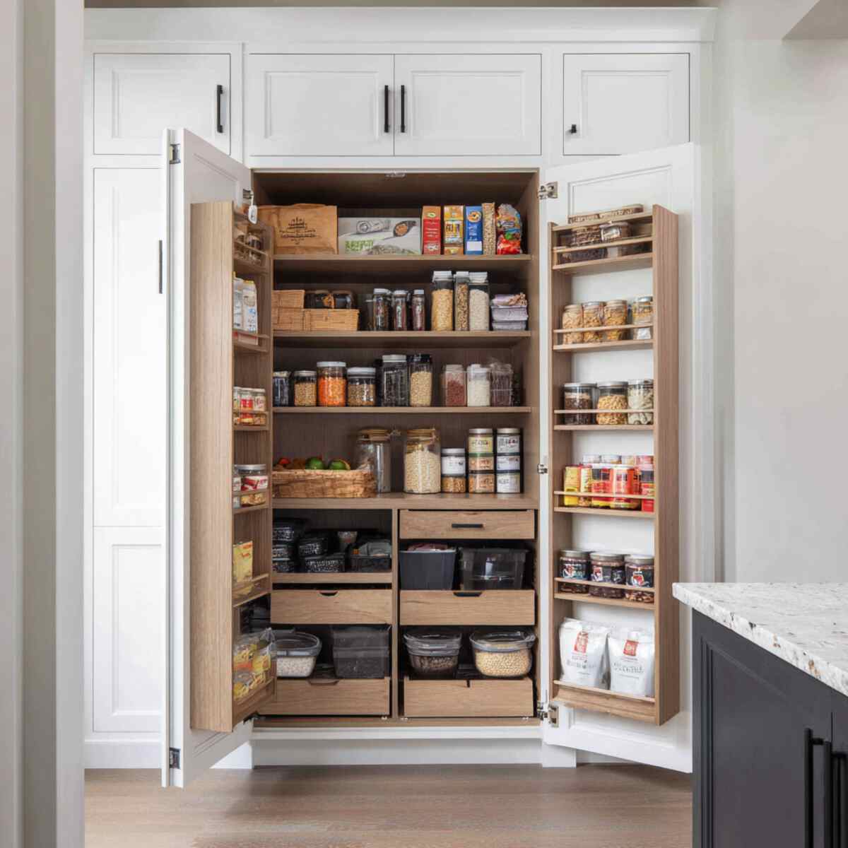 Built-In Pantry with Adjustable Shelves
