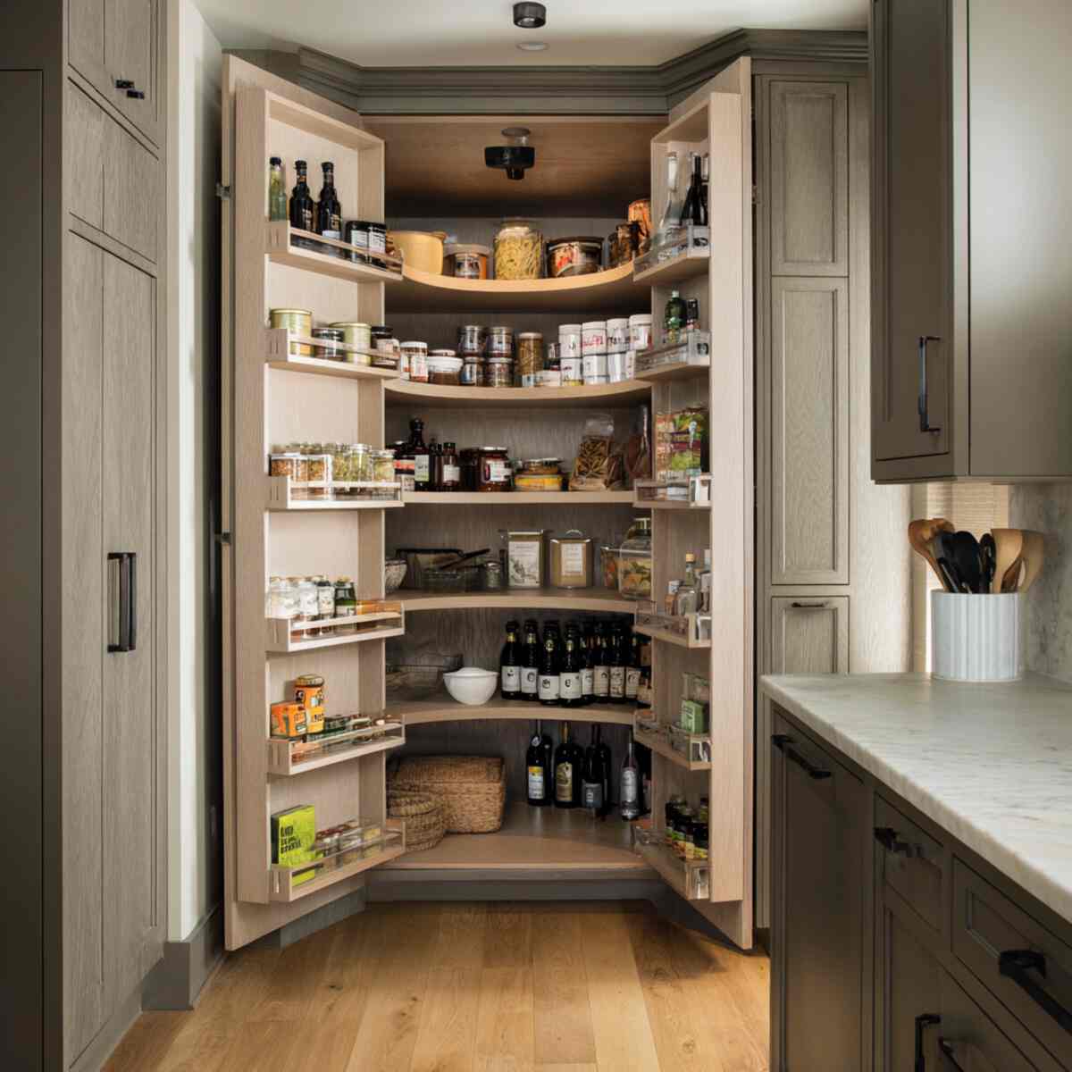 Built-In Pantry with Lazy Susans
