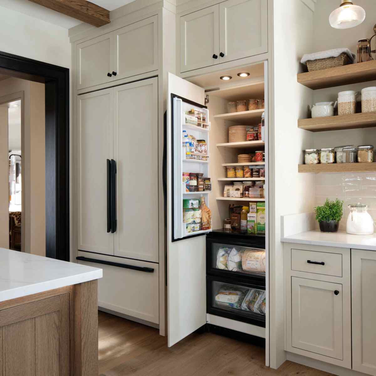 Integrated Pantry Around Refrigerator