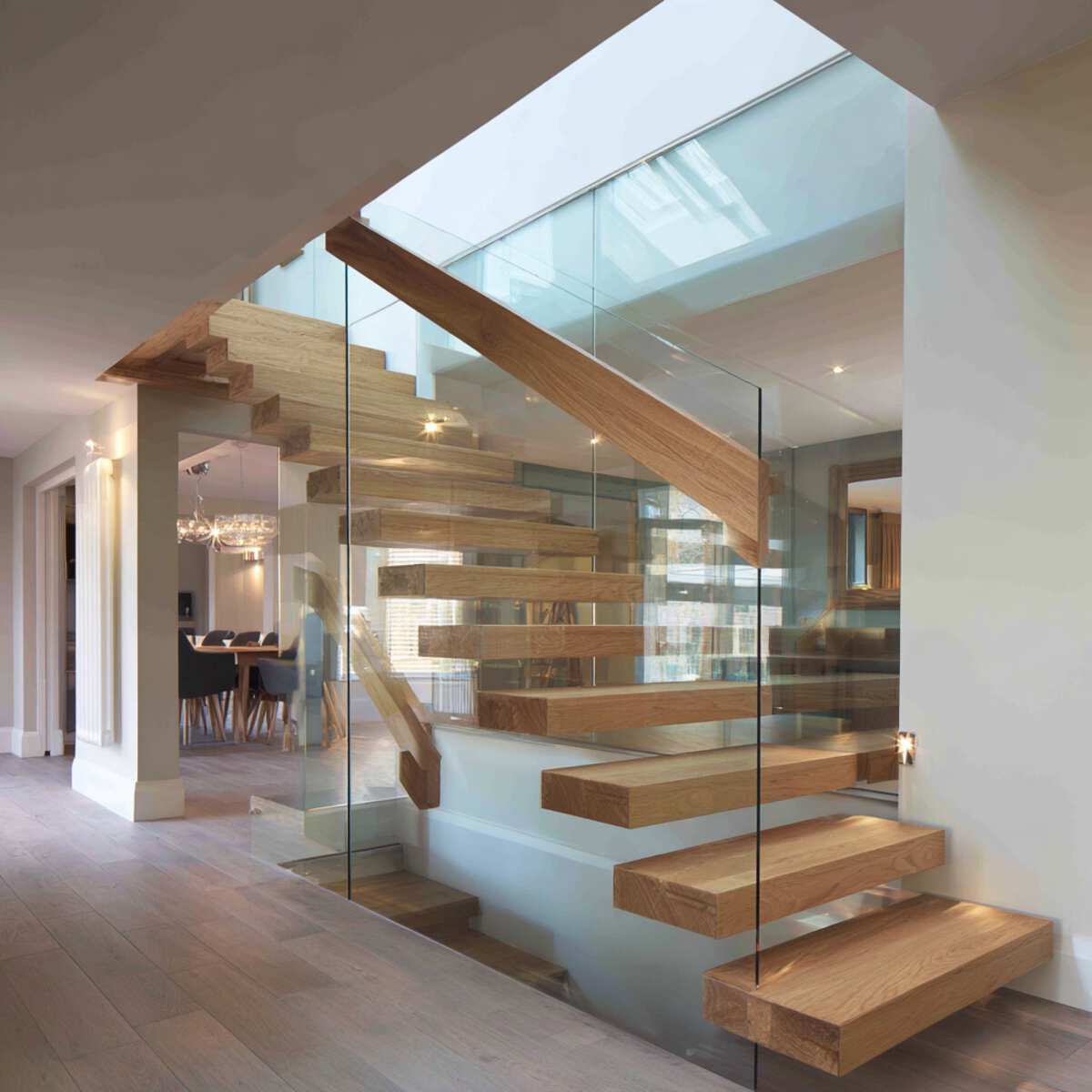 Glass Side Panels with Oak Treads