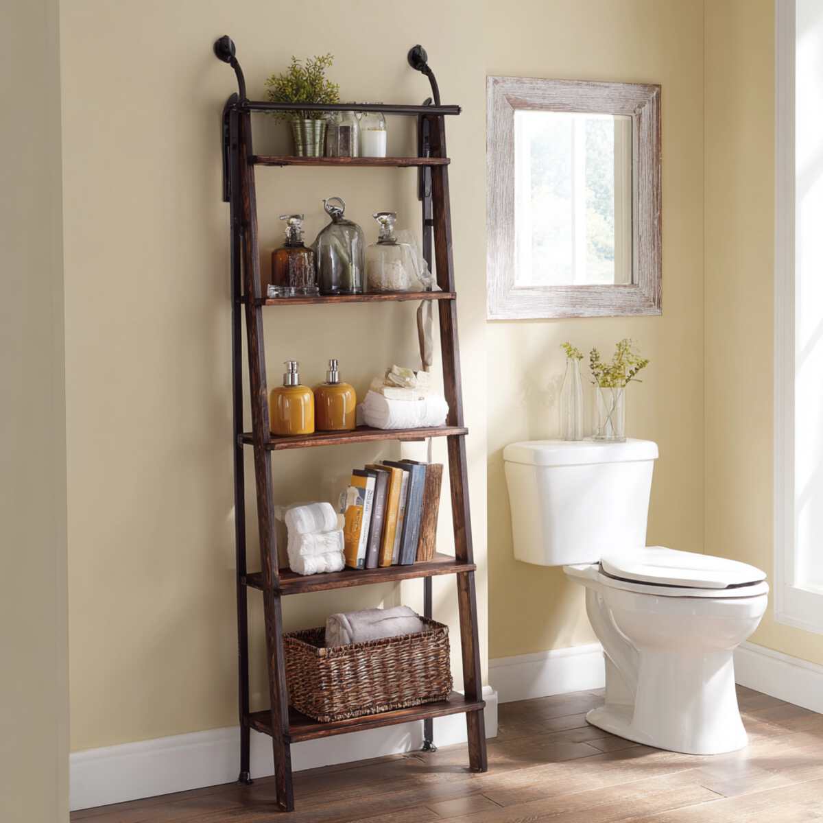 Vintage Distressed Ladder Shelf