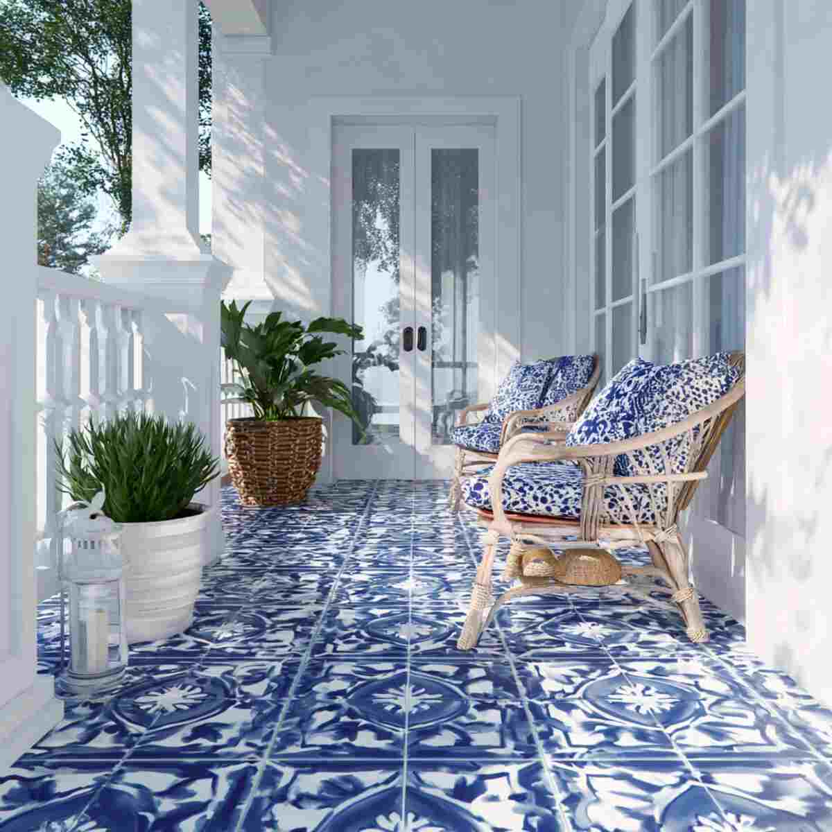 Blue and White Nautical Tiles
