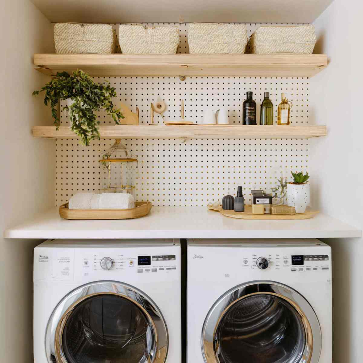 Pegboard Backed Shelf