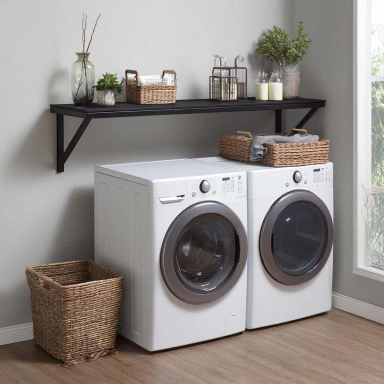 25 Genius Over Washer and Dryer Shelf Ideas That Actually Save Space