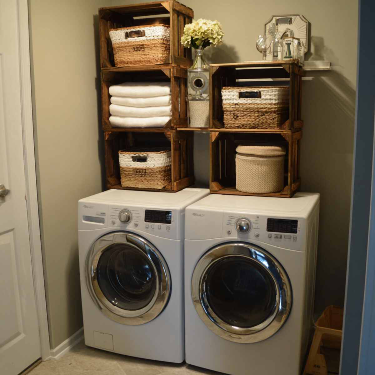 DIY Crate Stack Shelf