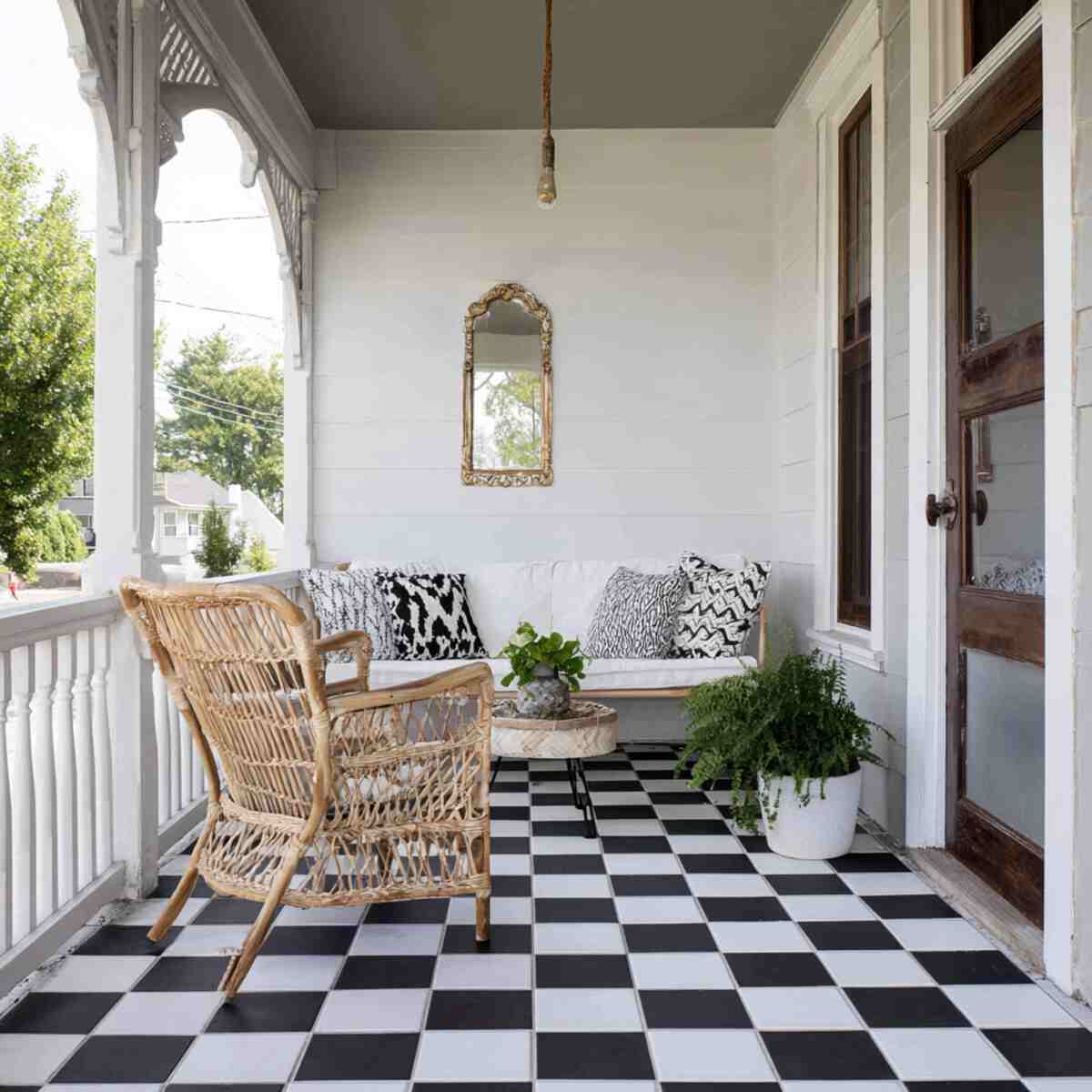 Black and White Checkerboard Tiles