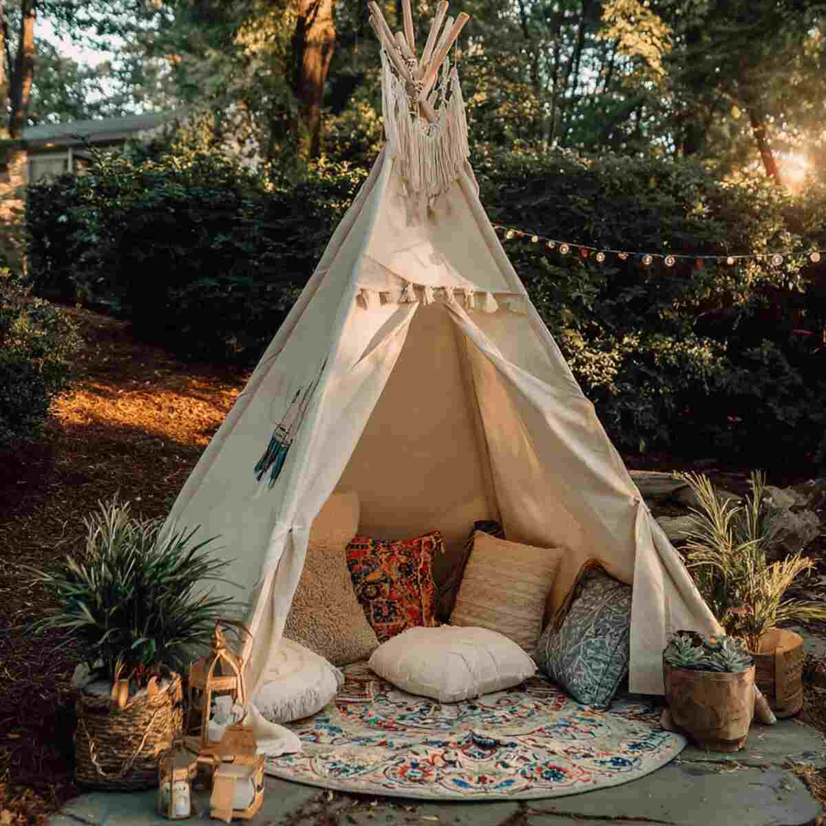 Boho Teepee with Cushions