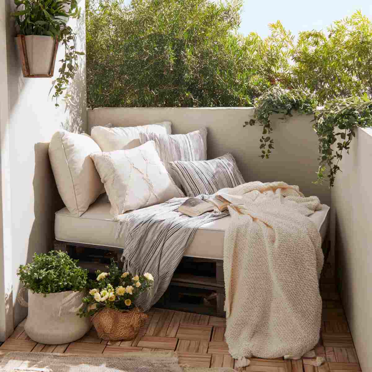 Balcony Daybed with Throws