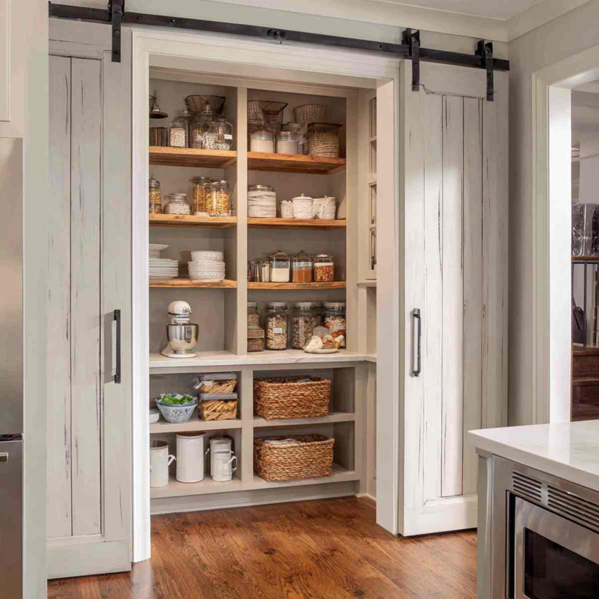 Built-In Pantry with Barn Doors