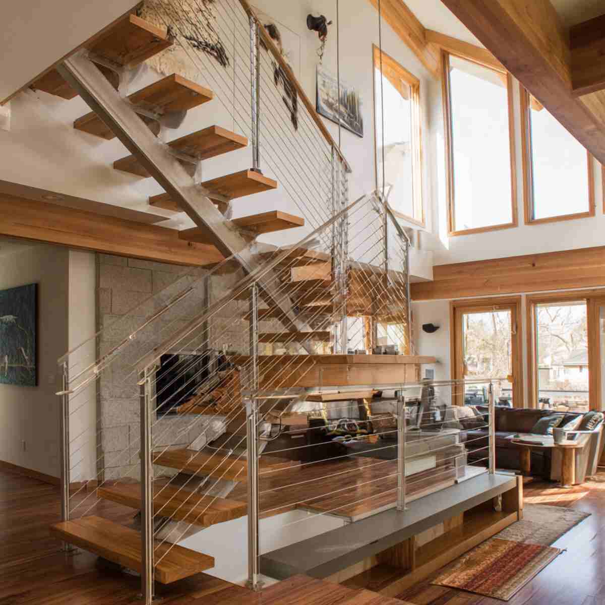 Open Risers with Cable Railing