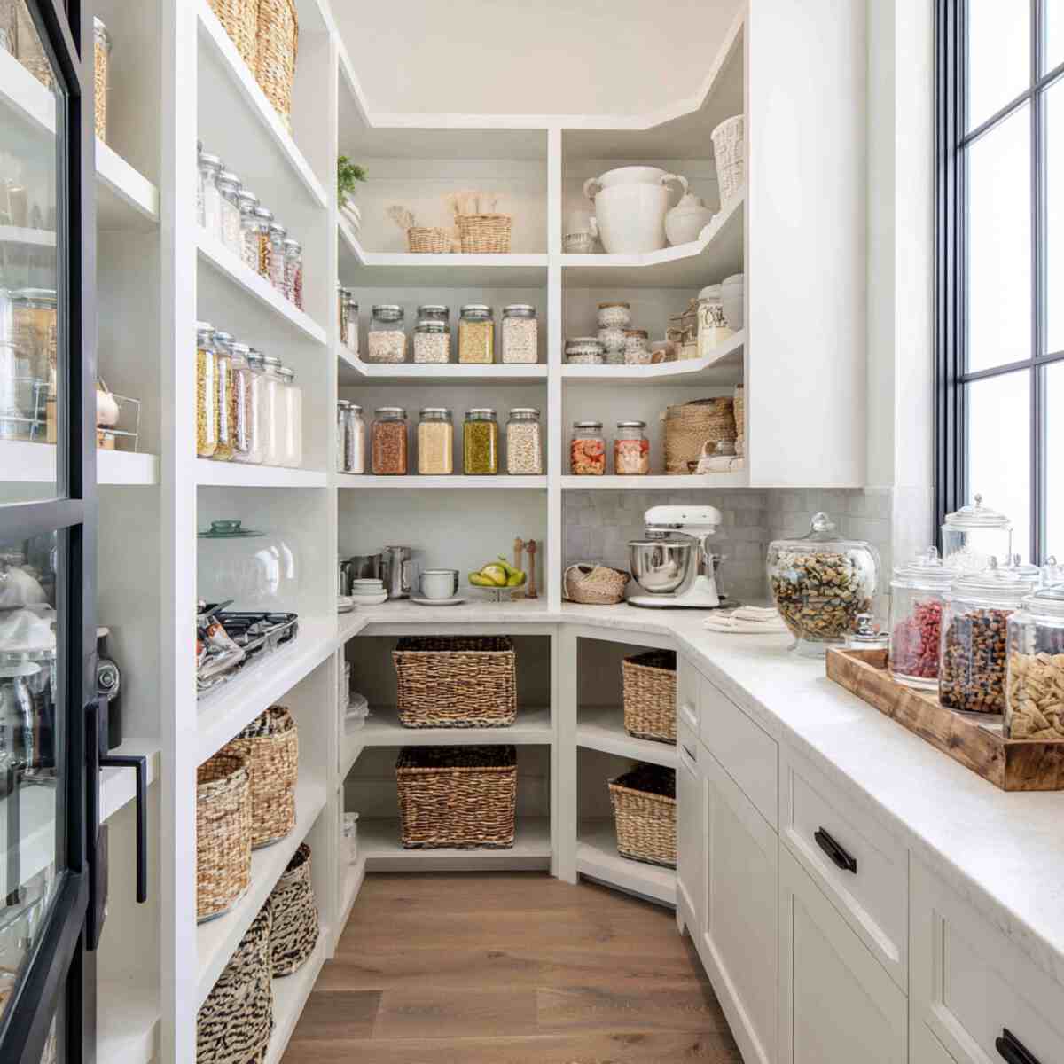 Walk-In Pantry with Built-In Shelves